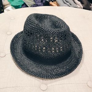 Black Straw Hat Fedora